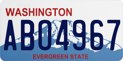 WA license plate ABO4967