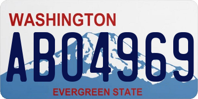 WA license plate ABO4969