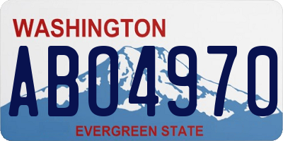 WA license plate ABO4970