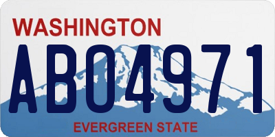 WA license plate ABO4971