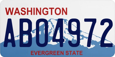 WA license plate ABO4972