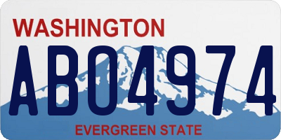 WA license plate ABO4974