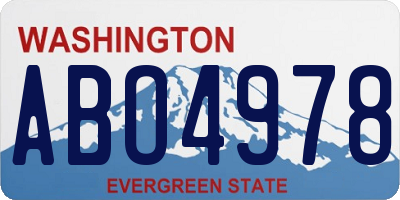 WA license plate ABO4978