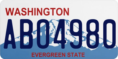 WA license plate ABO4980