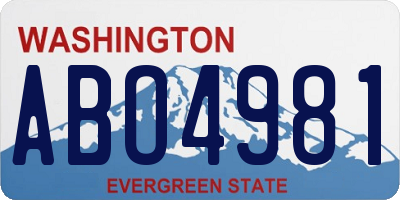WA license plate ABO4981