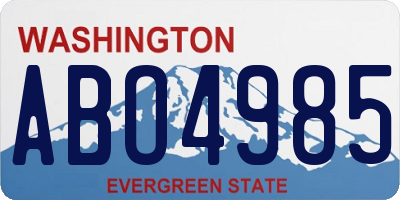 WA license plate ABO4985