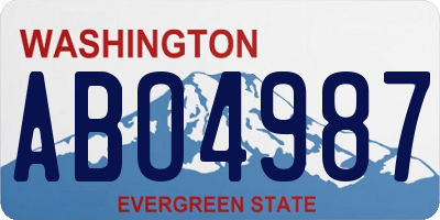WA license plate ABO4987