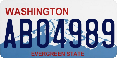 WA license plate ABO4989