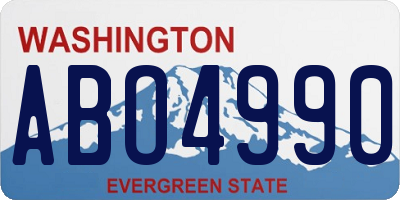 WA license plate ABO4990