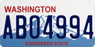 WA license plate ABO4994