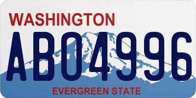WA license plate ABO4996