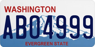 WA license plate ABO4999