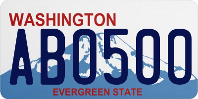 WA license plate ABO500