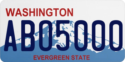 WA license plate ABO5000