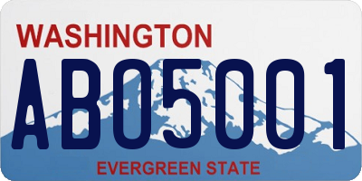 WA license plate ABO5001