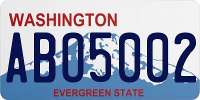 WA license plate ABO5002