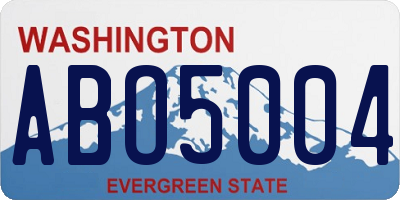 WA license plate ABO5004