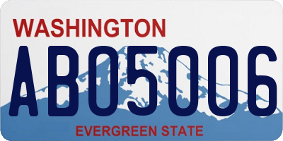 WA license plate ABO5006