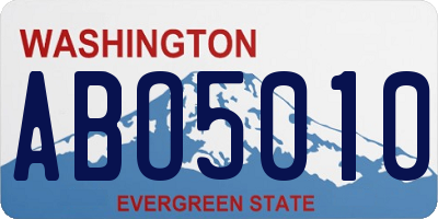 WA license plate ABO5010