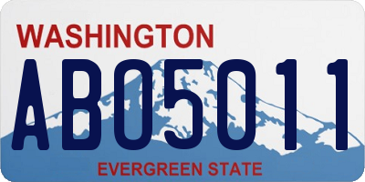 WA license plate ABO5011