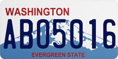WA license plate ABO5016