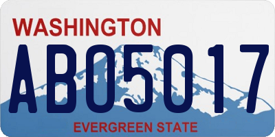 WA license plate ABO5017
