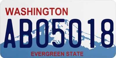 WA license plate ABO5018