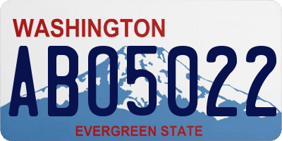 WA license plate ABO5022