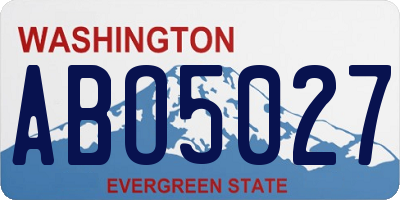 WA license plate ABO5027