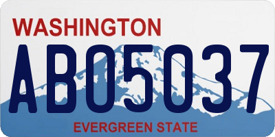 WA license plate ABO5037
