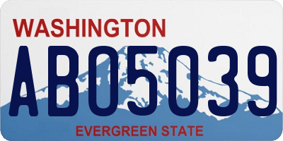 WA license plate ABO5039