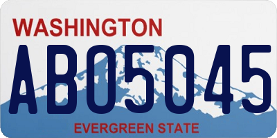 WA license plate ABO5045