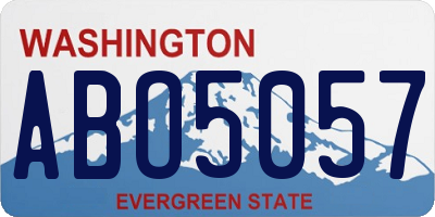 WA license plate ABO5057