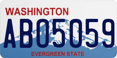 WA license plate ABO5059
