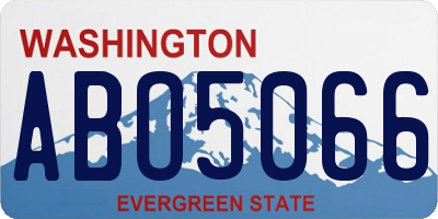 WA license plate ABO5066