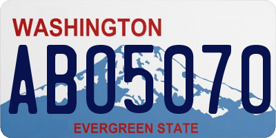 WA license plate ABO5070