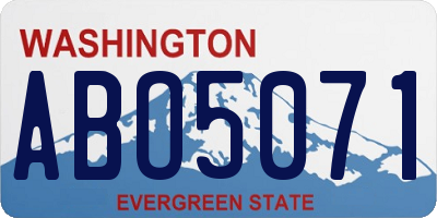 WA license plate ABO5071