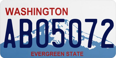 WA license plate ABO5072