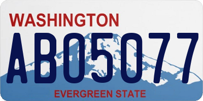 WA license plate ABO5077