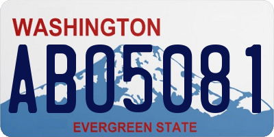 WA license plate ABO5081