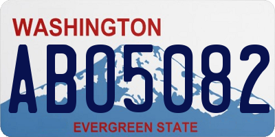 WA license plate ABO5082