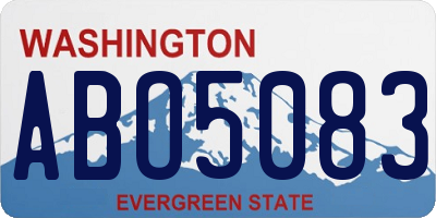 WA license plate ABO5083