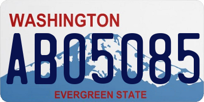 WA license plate ABO5085