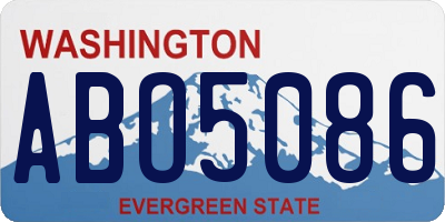 WA license plate ABO5086