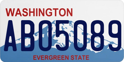 WA license plate ABO5089