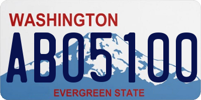 WA license plate ABO5100