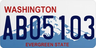 WA license plate ABO5103