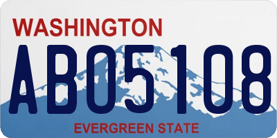 WA license plate ABO5108