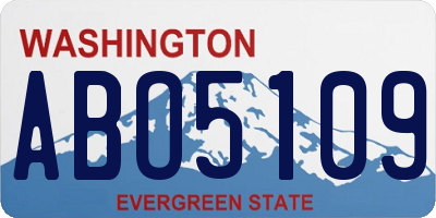 WA license plate ABO5109