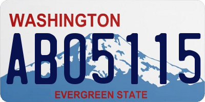 WA license plate ABO5115